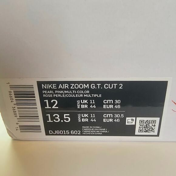 Nike Mens Pearl Pink & Multicolor Air Zoom GT Cut 2 Sneakers - Picture 12 of 12